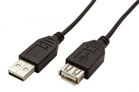 Kabel USB 2.0  A-A 60 cm, prodlužovací, černý