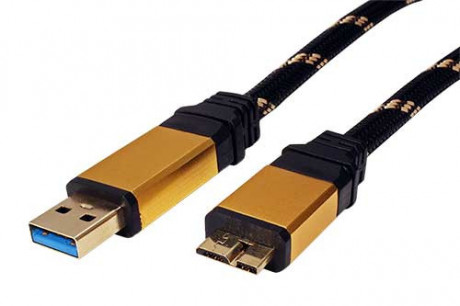 Kabel Gold USB 3.0 SuperSpeed kabel USB3.0 A(M) - microUSB3.0 B(M), 0,8m