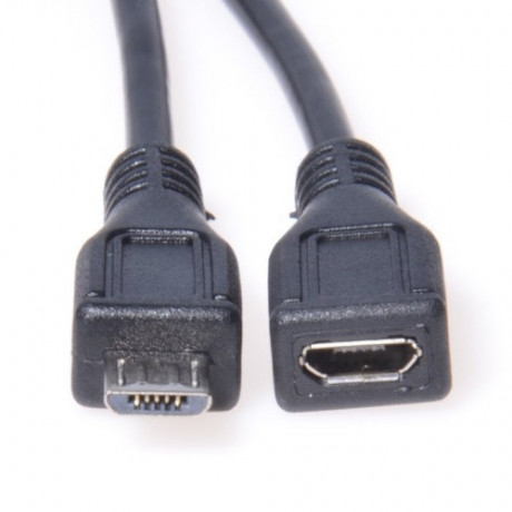 Kabel prodlužovací micro USB 2.0 male-female černý 3 m