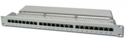 Patch panel STP cat6 24p. 1U, šedý