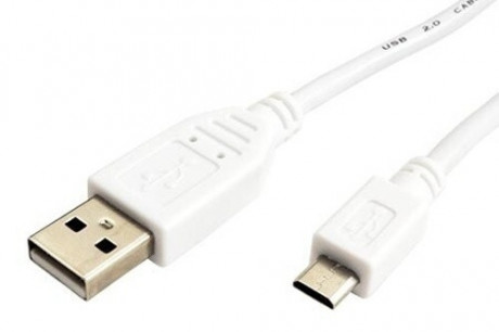 Kabel USB 2.0 kabel, USB A(M) - microUSB B(M), 3m, bílý