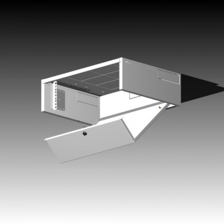 Rack Typ - 502-3U/500 plechové dveře, šedý