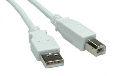 Kabel USB 2.0 A-B 0,8m, bílý/šedý