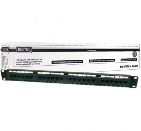 Patch panel UTP cat.6 24p. 1U,Black