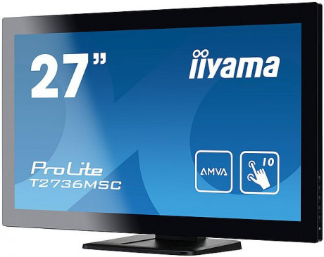 Dotykový monitor IIYAMA ProLite T2736MSC-B1, 27 AMVA LED, PCAP, 4ms, 255cd/m2, USB, VGA/HDMI/DP, ZB