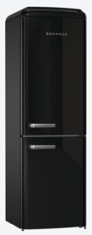 Gorenje ONRK619DBK Řada Retro Volně stojící kombinovaná chladnička s mrazničkou, 194 x 60 x 66.1 cm,