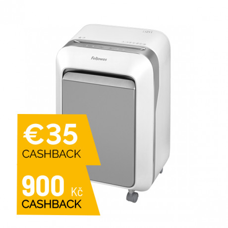 Skartovač Fellowes LX 211 P-5, Cross cut 2x12mm, 15 listů, 23l, Credit Card, bílý - CASHBACK 900 Kč