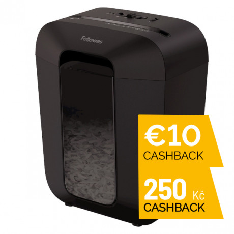 Skartovač Fellowes LX 45 P-4, Cross cut 4x37mm, 8 listů, 17l, Credit Card, černý - CASHBACK 250 Kč