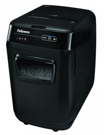 Skartovač Fellowes AutoMax 200C, P-4, Cross cut 4×38mm, zásuvka 200 listů, 32l, CD+DVD, Credit Card,