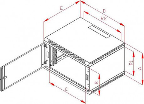 Rack Triton 19 jednodílný 4U/500mm prosklené dveře, šedý