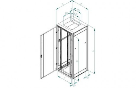 Rack Triton 19'' stojanový 37U/800x800 rozebíratelný