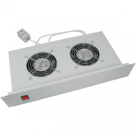 Ventilační jednotka Triton 19 Horizontální 220V/30W, 2U, 2x ventil, termostat, šedá