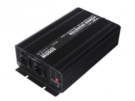 Napěťový měnič Carspa CAR3KU-12 12V/230V+USB 3000W, modifikovaná sinus