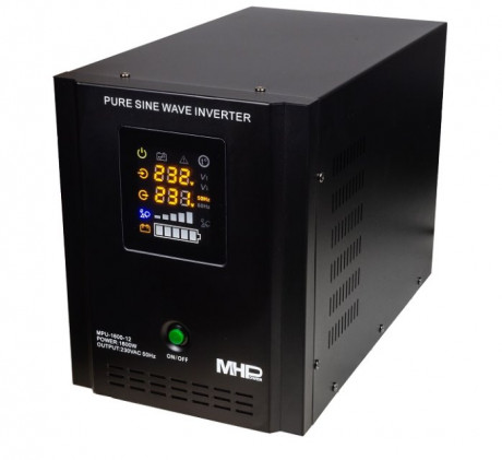 Napěťový měnič MHPower MPU-1600-12 12V/230V, 1600W, funkce UPS, čistý sinus