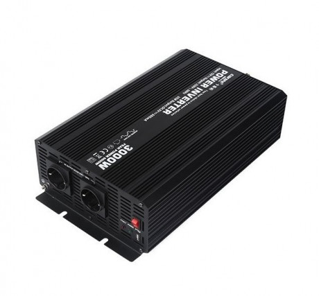 Napěťový měnič Carspa CAR3KU-24 24V/230V + USB 3000W, modifikovaná sinus