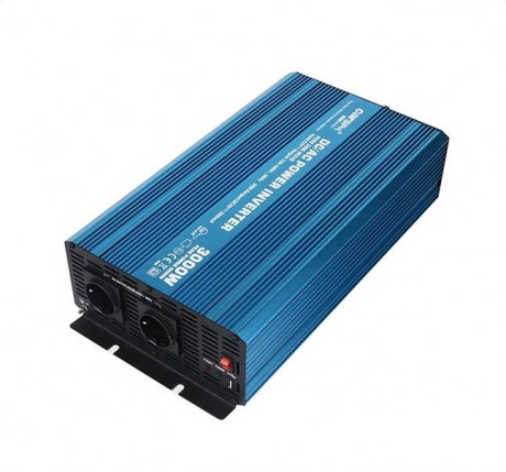 Napěťový měnič Carspa P3000U-24 24V/230V+USB 3000W, čistá sinusovka