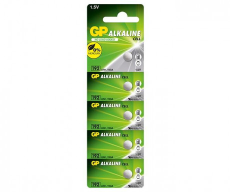Baterie GP Alkaline Cell 192, (LR41A), knoflíková, 5ks