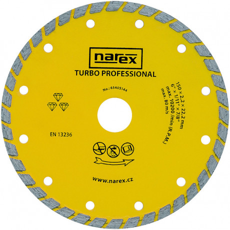 Diamantový kotouč Narex TURBO PROFESSIONAL 150 mm