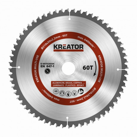 Pilový kotouč Kreator KRT020504 univerzální 210mm, 60T