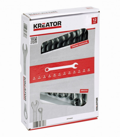 Sada klíčů Kreator KRT500009 očkoploché 8-22mm, 12ks