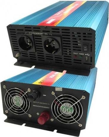 Napěťový měnič Carspa P2000U-12 12V/230V+USB 2000W, čistá sinusovka