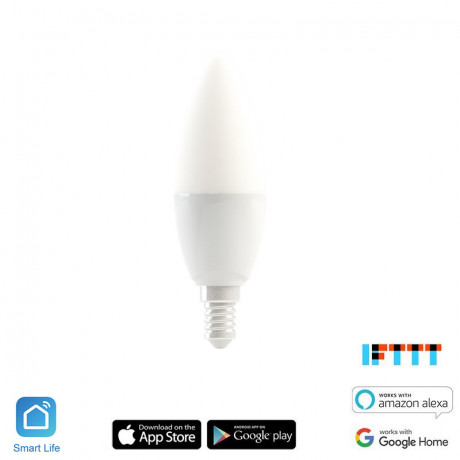iQtech SmartLife E14WB5W-RGBC, Wi-Fi LED žárovka E14, 110-240 V, barevná