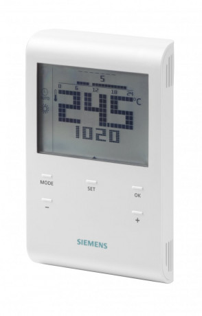 Siemens RDE100.1 Programovatelný digitální prostorový termostat, drátový
