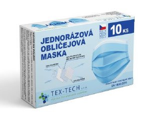 TEX-TECH Ochranná rouška ze 3 vrstev materiálu (10ks)