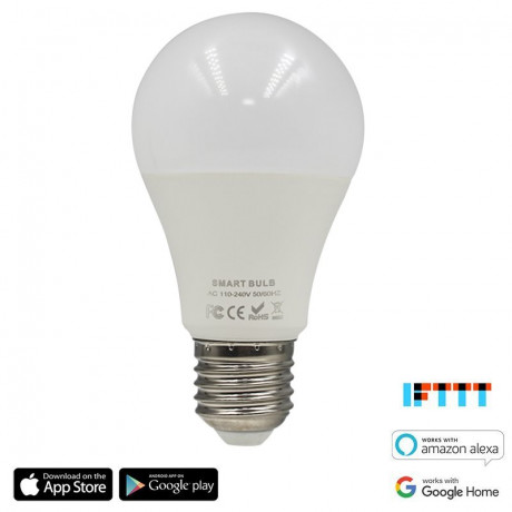 iQtech SmartLife WB011, Wi-Fi LED žárovka E27, 110-240 V, 9 W, bílá
