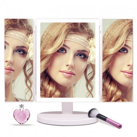 iMirror 3D Fascinate, kosmetické Make-Up zrcátko, třípanelové s LED Line osvětlením, bílé