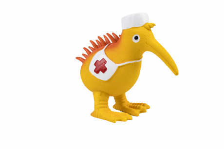 Kiwi Walker Latexová hračka pískací Nurse, Velikost L 13 cm, Oranžová