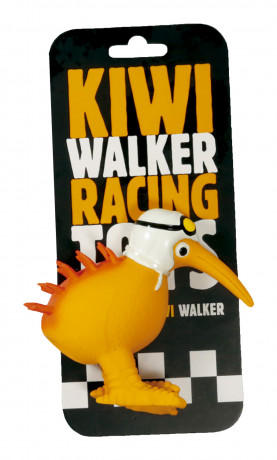 Kiwi Walker Latexová hračka pískací Racer, Velikost 10,5 cm, Bílá helma