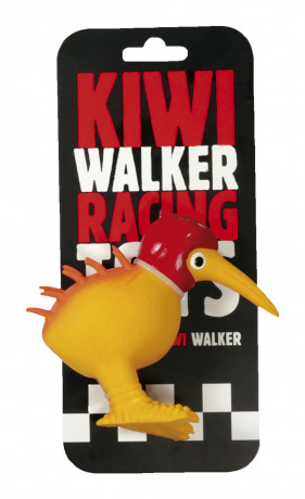 Kiwi Walker Latexová hračka pískací Racer, Velikost 10,5 cm, Červená helma