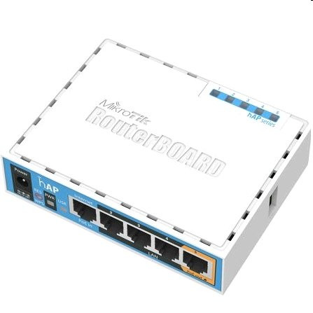 RouterBoard Mikrotik RB951Ui-2nD hAP,CPU 650MHz, 5x LAN, 2.4Ghz 802.11b/g/n, USB, 1x PoE out, case
