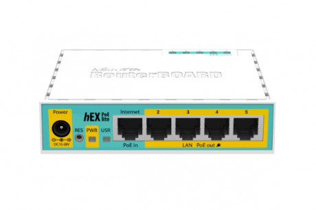 RouterBoard Mikrotik RB750UPr2 hEX PoE lite, 64 MB RAM, 400 MHz, 5x LAN,1x USB, PoE vč. L4