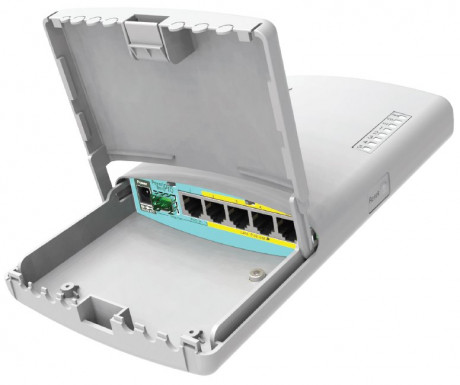 RouterBoard Mikrotik RB960PGS-PB PowerBox Pro 5xGLAN (4x PoE-OUT), Outdoor, nap. adaptér, ROS L4, mo