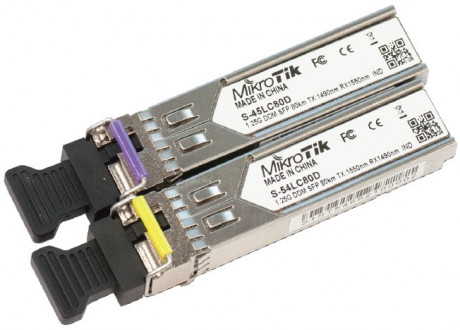 SFP modul Mikrotik S-45/54LC80D optický, SM, 80km, 1.25G (pár)