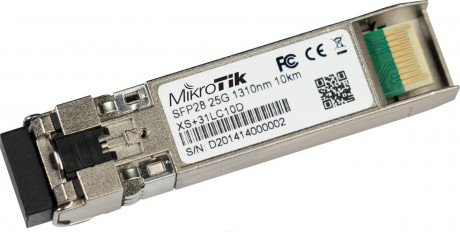 SFP modul Mikrotik XS+31LC10D SFP/SFP+/SFP28, optický modul, SM, 10km, 1/10/25G, 1310nm