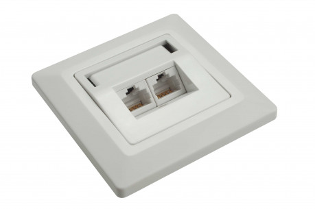 Zásuvka Solarix SX9-2-5E-UTP-WH CAT5E UTP 2 x RJ45 pod omítku bílá