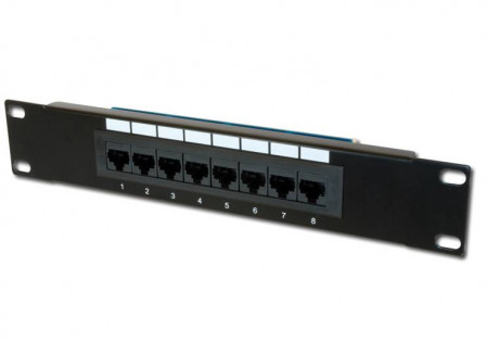 Patch panel  8 port Cat. 5e UTP 1U/10