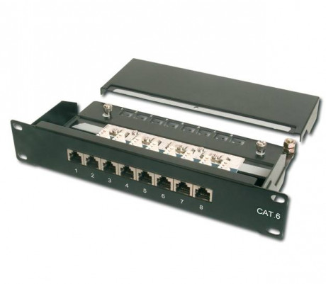 Patch panel 8 port Cat. 6 STP 1U/10