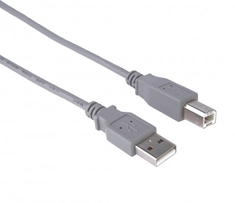 Kabel USB 2.0 A-B, 5 m, šedý