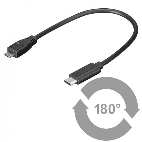 Kabel USB 3.1 konektor C/male - USB 2.0 konektor Micro-B/male ,0,2m