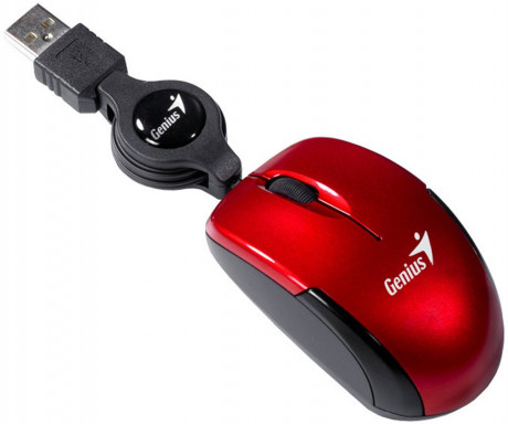 Myš Genius Micro Traveler V2, USB, ruby