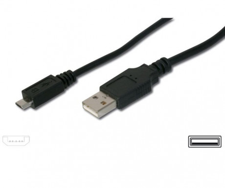 Kabel micro USB 2.0, A-B 0,75m  - navržený pro rychlé nabíjení