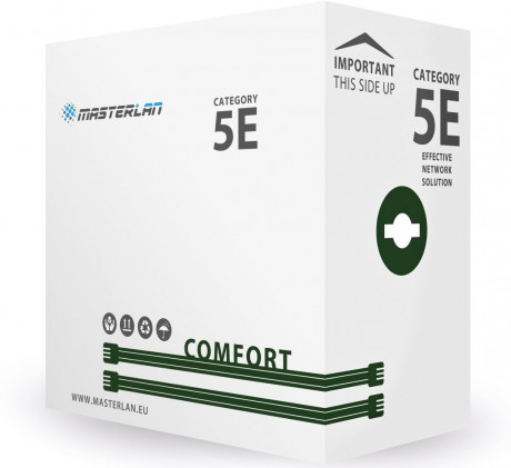 Kabel MasterLan Comfort UTP cat5e drát 305m PVC