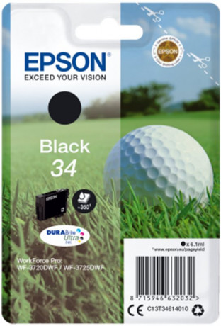 Inkoust Epson T3462 Singlepack Black 34 DURABrite Ultra Ink