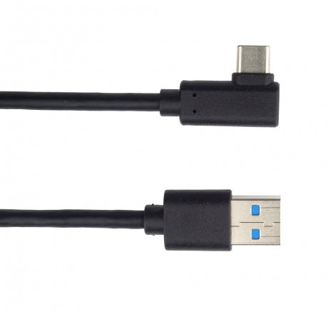 Kabel USB typ C/M - USB 3.0 A/M zahnutý konektor 90°, 50 cm