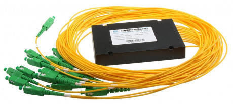 Splitter PLC optický -1x16, 1260-1650nm, ABS box, SC/APC, 1,5m