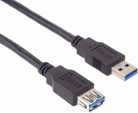 Kabel USB 3.0 A-A 0,5 m A(M)- A(F) prodlužovací, černý